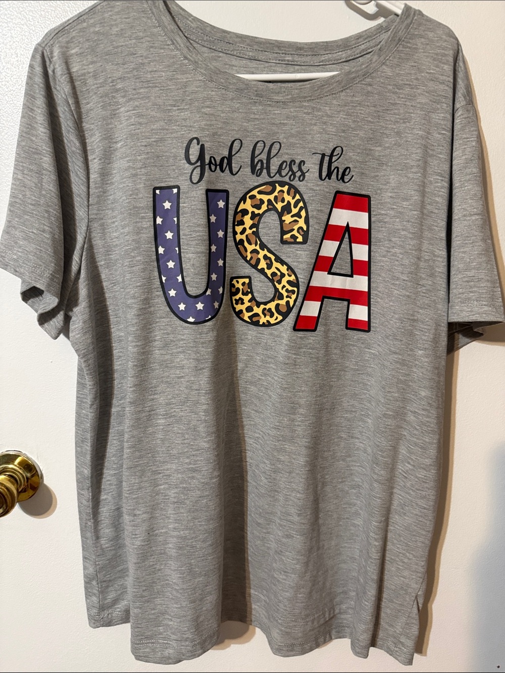 God Bless the USA Short Sleeve Tee - Gray